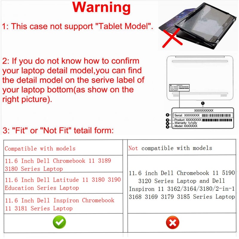 Alapmk غطاء واقي Alapmk لجهاز Dell Chromebook 11 3189 3180/Inspiron Chromebook 11 3181/Latitude 11 3180 3190 سلسلة التعليم للابتوب 11.6" (ملاحظة: لا يناسب Dell Chromebook 11 5190 3120) - Image 2